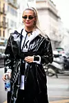 MILAN, ITALY - FEBRUARY 23: Guest attends the Ermanno Scervino show at Milan Fashion Week Autumn/Winter 2019/20 on February 23, 2019 in Milan, Italy. (Photo by Claudio Lavenia/Getty Images For Ermanno Scervino)