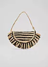 LK Bennett Luna Natural And Black Raffia Fringed Bag (snižena na 58,37 eura)