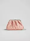 LK Bennett Lainey Pink Crinkle Satin Clutch (snižena na 117,92 eura)