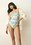 B by Ted Baker TUMMY CONTROL FLORAL PRINT - Kupaći kostim - white lemon - 90 eura