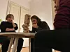 Ksenija Marinković kao mama, Frano Mašković kao otac i Rok Juričić kao sin u predstavi.