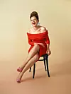 Haljina LEILOU by Aleksandra Dojčinović; naušnice ZARA; prsten privatno vlasništvo; natikače PINKO
