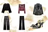 Crop top sa šljokicama Zara (39,95 eura), Traperice visokog struka i šireg kroja Zara (25,95 eura), Pleteni top otkrivenih ramena s folijom Zara (25,95 eura), Traperice flare visoki struk Zara (25,95 eura), Blejzer sa šljokicama (59,95 eura).