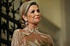 Queen Maxima of the Netherlands looks on during the opening of the exhibition ‘Iris van Herpen: Sculpting the Senses‘ at the Musee des Arts Decoratifs, in Paris, on November 28, 2023. The exhibition, inaugurated on November 28, 2023 by Queen Maxima of the Netherlands and Brigitte Macron opens to the general public on Novemeber 29, 2023 and features 100 haute couture dresses by the Dutch couturier. (Photo by Thomas SAMSON/AFP)