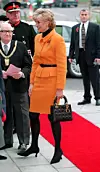 PRINCESS DIANA IN LIVERPOOL, BRITAIN - 1995 PRINCESS DIANA ARRIVING TO OPEN THE LIVERPOOL WOMENS HOSPITAL PRINCESS DIANA IN LIVERPOOL, BRITAIN - 1995 BRITISH ORANGE SUIT, Image: 221342063, License: Rights-managed, Restrictions: , Model Release: no, Credit line: Tim Rooke / Shutterstock Editorial / Profimedia