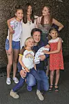 Jamie Oliver, Jools Oliver and their family pose with their new baby at The Portland Street Hospital on August 8, 2016 in London, England.