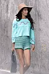 EXCLUSIVE: Amal Clooney appears absolutely stunning as she arrives back at her residence in Italy. She was dressed in a stylish yet simple outfit, sporting a pair of small green shorts with a geometric pattern that show off her long legs. She‘s also wearing a cute blue sweater and a large summer hat to complete her look. Pictured: Amal Clooney,Image: 795598945, License: Rights-managed, Restrictions:, Model Release: no, Pictured: Amal Clooney, Credit line: SplashNews.com/Splash/Profimedia