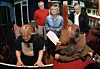 Zagreb, 200410. Medvescak 20, tonski studio Janko Mlinaric Trooli, okupila se orginalna postava Novih Fosila radi snimanja novog albuma. Na slici: Rajko Dujmic, Vladimir Kocis Zec, Nenad Saric Brada, Sanja Dolezal, Marinko Colnago. Foto: Damir Krajac / CROPIX