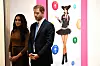 LONDON, UNITED KINGDOM - JANUARY 07: Prince Harry, Duke of Sussex and Meghan, Duchess of Sussex react as they view a special exhibition of art by Indigenous Canadian artist, Skawennati, in the Canada Gallery during their visit to Canada House in thanks for the warm Canadian hospitality and support they received during their recent stay in Canada, on January 7, 2020 in London, England. (Photo by DANIEL LEAL-OLIVAS - WPA Pool/Getty Images)