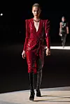 PARIS, FRANCE - FEBRUARY 25: (EDITORIAL USE ONLY) A model walks the runway during the Saint Laurent show as part of the Paris Fashion Week Womenswear Fall/Winter 2020/2021 on February 25, 2020 in Paris, France. (Photo by Pascal Le Segretain/Getty Images)