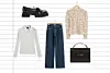 Rebrasta polo majica Massimo Dutti (79,95 eura)/ mokasinke s debelim potplatom Aldo (116 eura)/ traperice širokih nogavica & Other Stories (89 eura)/ kukičana bluza & Other Stories (99 eura)/ mini torbica Mona (165,90 eura)