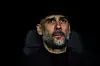 MADRID, SPAIN - FEBRUARY 26: Josep Guardiola, manager of Manchester City FC looks on during the UEFA Champions League round of 16 first leg match between Real Madrid and Manchester City at Bernabeu on February 26, 2020 in Madrid, Spain. (Photo by David Ramos/Getty Images)
