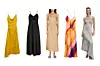 Slip haljina Zara (39,95 eura)/ slip haljina s prorezom Wal G; Zalando (43,67 eura)/ slip haljina Marella; emporium.eu (155 eura)/ slip haljina s uzorkom Zara (35,95 eura)/ asimetrična haljina Mango (99,99 eura)
