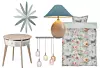 Zidni sat Karlsson, 45x4,5 cm, 109,90 € ANSWEAR.HR/ Starkvind stol s pročišćivačem zraka, 56x25x56 cm, 213,99 € IKEA/ Stropna svjetiljka Maxime, 307 € PRIMA/ Stolna lampa Musa, 64 cm, 394 € KARE/