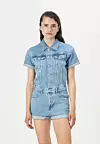 ONLY ONLCASTEL PLAYSUIT - Kombinezon - light blue denim - 49,77 eura