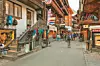 Zermatt, Switzerland - September 15, 2018: a street in the town of Zermatt in the evening. Zermatt is a municipality in the district of Visp in the Swiss canton of Wallis, it is a famous mountaineering and ski resort.,Image: 404492024, License: Royalty-free, Restrictions: Contributor usage restriction: Advertising and promotion, Consumer goods., Model Release: no, Credit line: Denis Linine / Alamy / Alamy / Profimedia