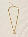 Gold Tone Waterproof T-bar ogrlica od nehrđajućeg čelika - 24 eura