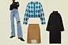 Traperice Stradivarius (40% 119,90 kn)/ kardigan s uzorkom Zara (20% 229,90 kn)/ suknja s resicama Pinko (30% 116 eura)/ kaput H&M (43% 40 eura)