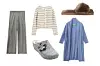 Pamučne hlače 17,99 € BERSHKA/Kardigan od pamučnog pletiva 49,99 € H&M/ Papuče od vunenog filca 31,74 € RODEA/ Krznene natikače Mou 86 € ECIPELE.HR/ Vunena vesta 63,08 € BENETTON
