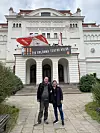 Snježana Abramović Milković i Jernej Lorenci, redatelj predstave s kojom je ZKM gostovao u Ruskom dramskom kazalištu.