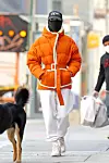 04/04/2020 EXCLUSIVE: Emily Ratajkowski and Sebastian Bear-McClard step out donning masks as they walk their dog in New York City. The 28 year old model was dressed comfortably in an oversized orange coat over a white midriff bearing crop top, white joggers and white trainers., Image: 512300325, License: Rights-managed, Restrictions: Exclusive NO usage without agreed price and terms. Please contact sales@theimagedirect.com, Model Release: no, Credit line: TheImageDirect.com / The Image Direct / Profimedia