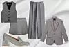 Prsluk od poliestera 25,95 € ZARA/ Mini suknja od poliamida 25,95 € ZARA/ Kožnate mokasinke Faire 114 € KARLA/ Hlače od poliestera 19,99 € H&M/ Sako od mješavine vune 69,99 € MANGO