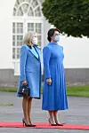 French President Emmanuel Macron and his wife Brigitte are welcomed by Lithuania's President Gitanas Nauseda and his wife Diana Nausediene as they arrive at the Presidential Palace in Vilnius, Lithuania on September 28, 2020.,Image: 560336054, License: Rights-managed, Restrictions: , Model Release: no, Credit line: Blondet Eliot/ABACA / Abaca Press / Profimedia