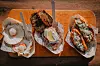 Taika Schrimp Sandwich, Taika Salmom, Arctic Scallop