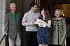 NEW YORK, NY - JUNE 20: (L to R) Former President Bill Clinton, Marc Mezvinsky, Chelsea Clinton, holding her newborn son Aidan, and Democratic Presidential candidate Hillary Clinton exit Lenox Hill Hospital, June 20, 2016 in New York City. Chelsea Clinton gave birth to Aidan, her second child, on Saturday. (Photo by Drew Angerer/Getty Images)