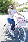 Exclusive - Beverly Hills, CA - 07/09/2020 - Paris Hilton bike riding around town. Each Paris Hilton Merch collection is tied to a social cause that Paris is passionate in helping & proceeds from each collection goes to different causes. For the latest Paris Hilton Merch collection, 100% of the proceeds of the Boss Babe Tank go directly to the amazing LGBTQ Freedom Fund that focuses on posting bail to secure the safety of LGBTQ folks, who are 3 times more likely to be incarcerated than straight individuals. Last month`s Paris Hilton Merch collection, - Proceeds from the sale of the Covid-19 design merch & face masks went to benefit Frontline Foods & Get US PPE for those deeply impacted by the Covid pandemic & at the frontlines. -PICTURED: Paris Hilton with dog Princess Paris Jr -,Image: 541971533, License: Rights-managed, Restrictions: Exclusive, Model Release: no, Credit line: JESSE BAUER / INSTAR Images / Profimedia