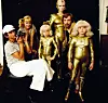 Prvi hrvatski znanstveno fantastični film 'Gosti iz galaksije' pod režijom Dušana Vukotića. S lijeva na desno: Ljubiša Samardžić, Lucie Zulova, Rene Bitorajac, Ksenija Prohaska, Žarko Potočnjak i Jasminka Alić.