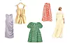 Mini drapirana haljina Zara (99,90 kn)/ kratki kombinezon & Other Stories (89 dolara)/ mini haljina puf rukava Top Shop (32 funte)/ midi suknja s volanima Thierry Colson; Matches Fashion (480 eura)/ duga haljina Reserved (399,90 kn)