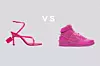 Sandale Off-White; Neiman Marcus (1140 dolara)/ visoke tenisice Nike Dunk High; StockX