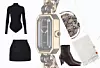 Body Alaïa/ Mini suknja Wardrobe NYC/ Torba COS/ Šal Loewe/ Čizme Yves Saint Laurent/ Ogrlica Sophie Bille Brahe/