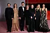 US actress Meryl Streep (C) with her daughters Grace Gummer (3R) and husband Mark Ronson (3L), Mamie Gummer (2R), Louise Jacobson (R), son Henry Wolfe (L) and wife Tamryn Storm Hawker (2L) attend the 3rd Annual Academy Museum Gala at the Academy Museum of Motion Pictures in Los Angeles, December 3, 2023. (Photo by Michael Tran/AFP)