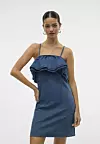 Vero Moda VMANNY FRILL - Haljina od trapera - medium blue denim - 37,55 eura