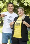 Josipa Ljubičić, pokretačica humanitarnog projekta ‘Mnogi za rijetke‘ i voditelj i sportaš Mario Valentić koji će sa Doris Pinčić voditi okupljanje i humanitarnu utrku ‘Dobrota je lijek‘
