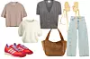 Vesta od kašmira & Other Stories/ Vesta od kašmira Lisa Yang/ Vesta kratkih rukava Khaite/ Tenisice adidas/ Naušnice Chloe/ Traperice COS/ Torba Saint Laurent