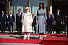 Zagreb, 080922. Pantovcak, Ured predsjednika. Turski predsjednik Recep Tayyip Erdogan sa suprugom je u slubenom posjetu RH. Susreo se s predsjednikm RH Zoranom Milanovicem. Na fotografiji: svecani docek, Emine Erdogan, Sanja Music Milanovic.