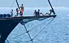 Bol, otok Brac, 040719. Obitelj i prijatelji Sylvestera Stallonea borave na jahti Meira i proveli su prijepodne usidreni u blizini plaze Zlatni rat. Foto: Tom Dubravec / CROPIX
