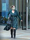 London, UNITED KINGDOM - *PREMIUM-EXCLUSIVE* - MUST CALL FOR PRICING BEFORE USAGE - Princess Eugenie seen showcasing her growing baby bump in the capital as she battles with the windy conditions. The Princess was seen looking elegant and fashionable as she stepped out in a matching green dress and coat in Mayfair London. *UK Clients - Pictures Containing Children Please Pixelate Face Prior To Publication*,Image: 560889789, License: Rights-managed, Restrictions: , Model Release: no, Credit line: BACKGRID / Backgrid UK / Profimedia