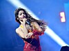 Colombian singer Shakira performs with Argentine record producer and songwriter Bizarrap on the Sahara Stage during the Coachella Valley Music and Arts Festival in Indio, California, on April 12, 2024. (Photo by VALERIE MACON/AFP)