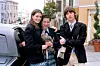 Anne Hathaway, Heather Matarazzo, Robert Schwartzman na setu filma 2001. godine