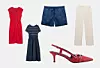 Midi haljina od viskoze 17,99 € C&A/ Pamučna midi haljina 25,99 € C&A/ Kratke hlače od poliestera 52,90 € CALZEDONIA/ Hlače od viskoze 190 € MANGO/ Polusandale Catwalk od umjetne kože 29,99 € DEICHMANN
