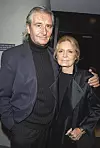 LOS ANGELES - MARCH 4: Author Gloria Steinem (R) and her husband David Bale, Christian Bale's father, arrive at the premiere of 'Laurel Canyon' at the Harmony Theater on March 4, 2003 in Los Angeles, California. (Photo by Kevin Winter/Getty Images)