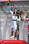 Zagreb, 040120. Najbolje svjetske slalomasice sudjeluju u tradicionalnoj 14. Audi FIS utrci Svjetskog skijaskog kupa Snjezna kraljica 2020. na zagrebackom Sljemenu. Na fotografiji: pobjednica Petra Vlhova. Foto: Davor Pongracic / CROPIX