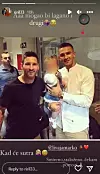 Marko Livaja sa kćerkicom i Lionelom Messijem.