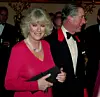 PRINCE CHARLES and CAMILLA PARKER BOWLES at Windsor Castle on the day that they announced their engagement. Camilla was wearing a large solitaire Diamond, London, UK. Date: 10.02.2005, Image: 22417584, License: Rights-managed, Restrictions: For queries call UPPA + 44 (0)20 7421 6000, Model Release: yes, Credit line: UPPA/Photoshot / Avalon Editorial / Profimedia