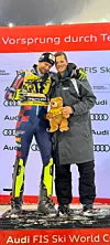 Braća Samuel i Elias Kolega na pobjedničkom postolju u Madonni di Campiglio