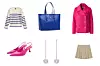 Prugasti pulover s gumbima Massimo Dutti (549 kn)/Torba Classic Saffiano Tommy Hilfiger; Modivo (889 kn - akcijska cijena)/Prijelazni kaput Tommy Hilfiger; About You (2.489 kn)/Cipele s potpeticom i otvorenom petom Zara (399,90 kn)/Naušnice Swarovski; Zalando (939 kn)/Suknja s naborima Stradivarius (159,90 kn)